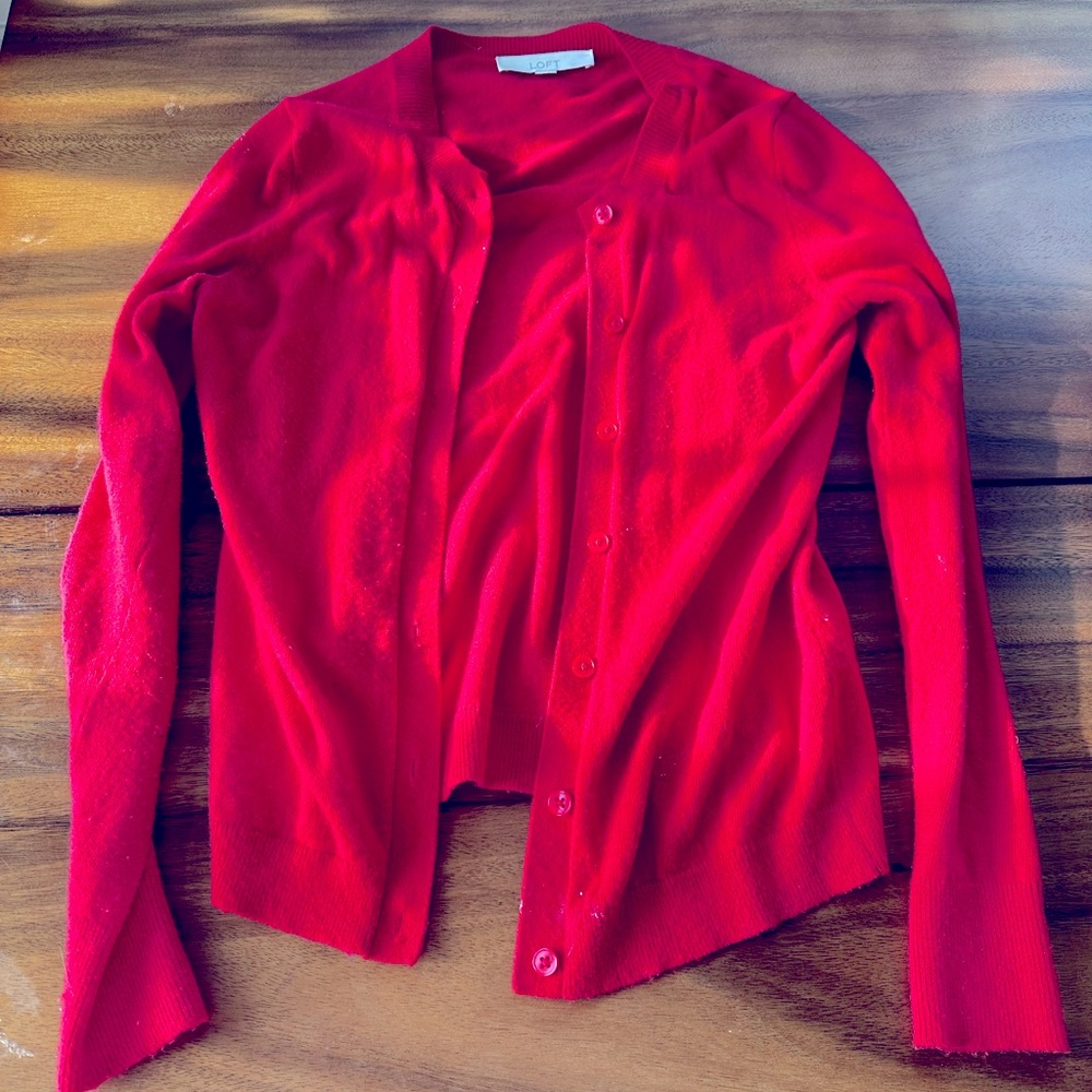 Ann Taylor Red holiday sweater